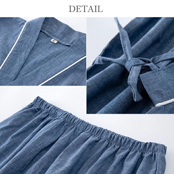 Jinbei pyjamas for kjølig overdel og underdel Japansk Dag Grå [Arcade] Menn, 100% bomull, Materiale, Sommer, Tynn, Romklær, Sett, Loungewear, Samue, Stil,