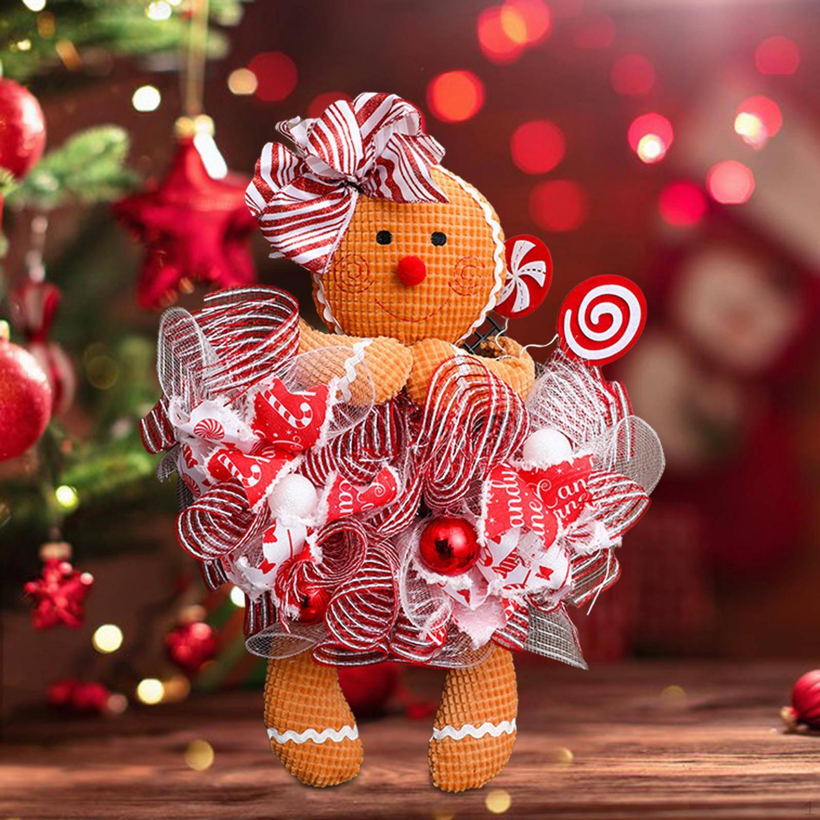 

Christmas Wreaths for Front Door Gingerbread Man Ornament Tree Xmas Pendant