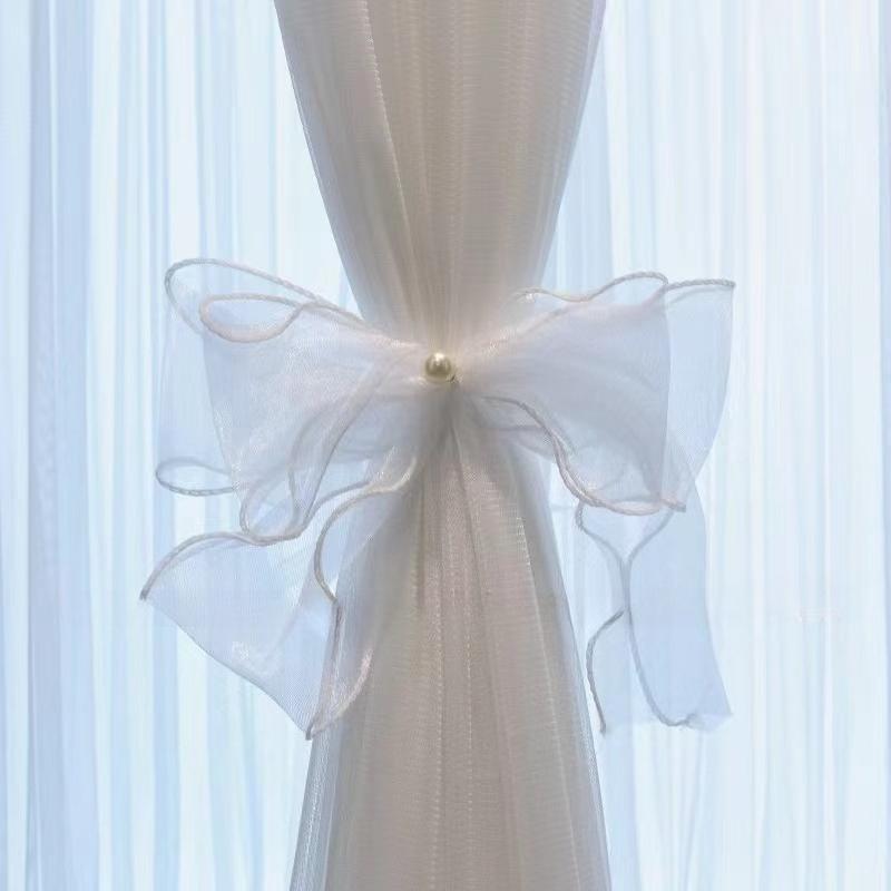 

Nordic Ins-style Ribbon Bow Curtain Tieback Bedroom Living Room Curtain Tie Back Home Decor Artistic Elegant Interior Decoration белый