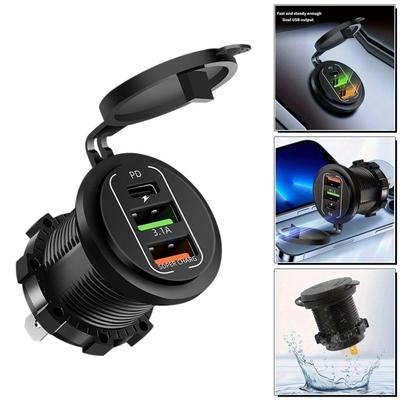 Nabíječka do auta 30WTři USB porty Rychlé nabíjení PD+QC3.0 Porty Adaptér Nabíjení telefonu v autě Pro iPhone/Samsung/Huawei - Univerzální pro auta, obytné vozy a lodě