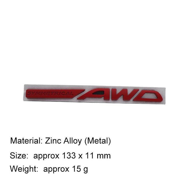 3D Car Styling SYMMETRICAL AWD car Hood Fender trunk Rear Bonnet Nameplate Decal Emblem Badge Sticker