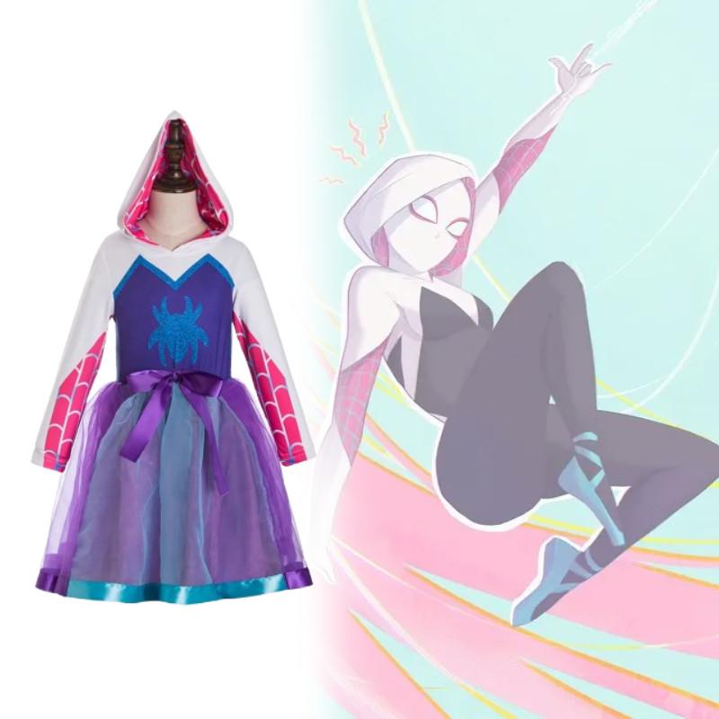 Inspired Ghost Spider Costume Gwen Inspired Hoodie Cosplay Tutu Birthday Dresses