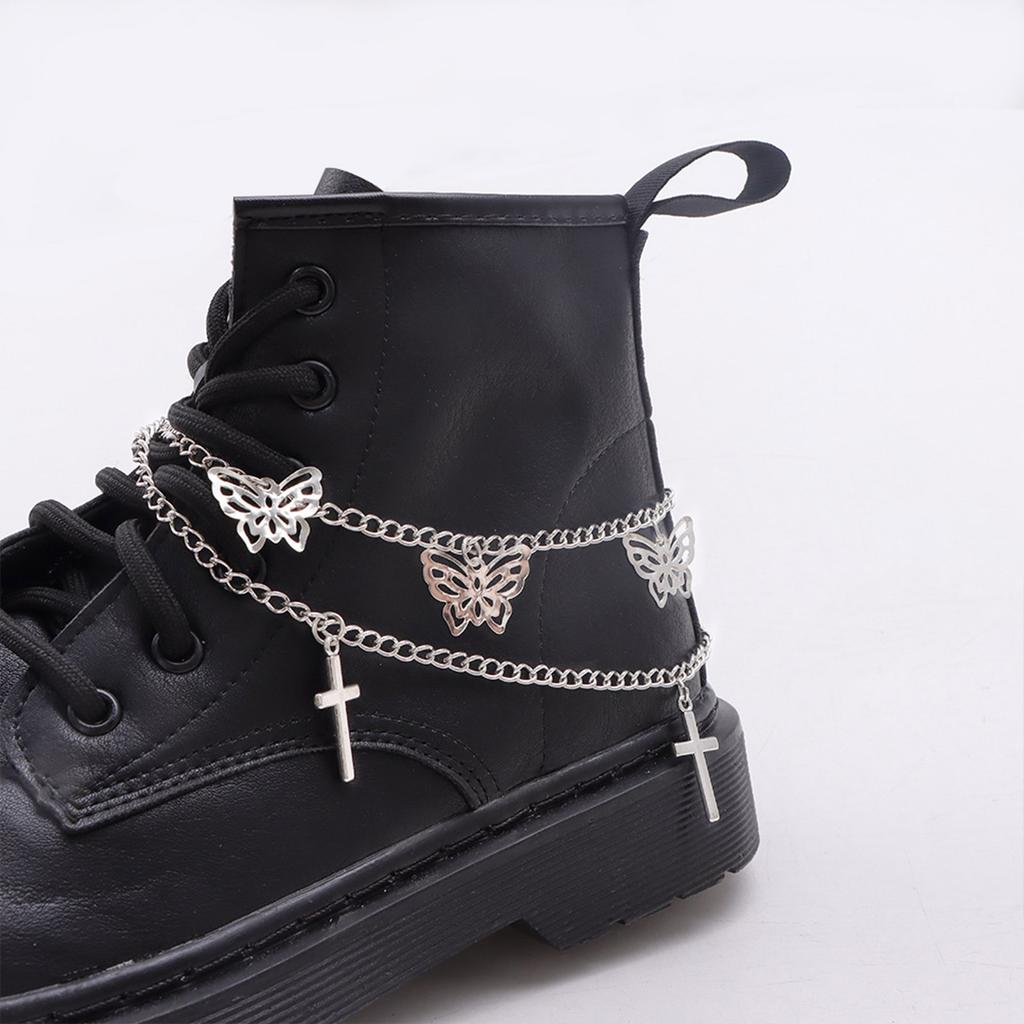 Delicate Boot Chain Punk Shoe Chain Boot Bracelet Double Layer Cool Aesthetic Chain for Daily Wear and Parties