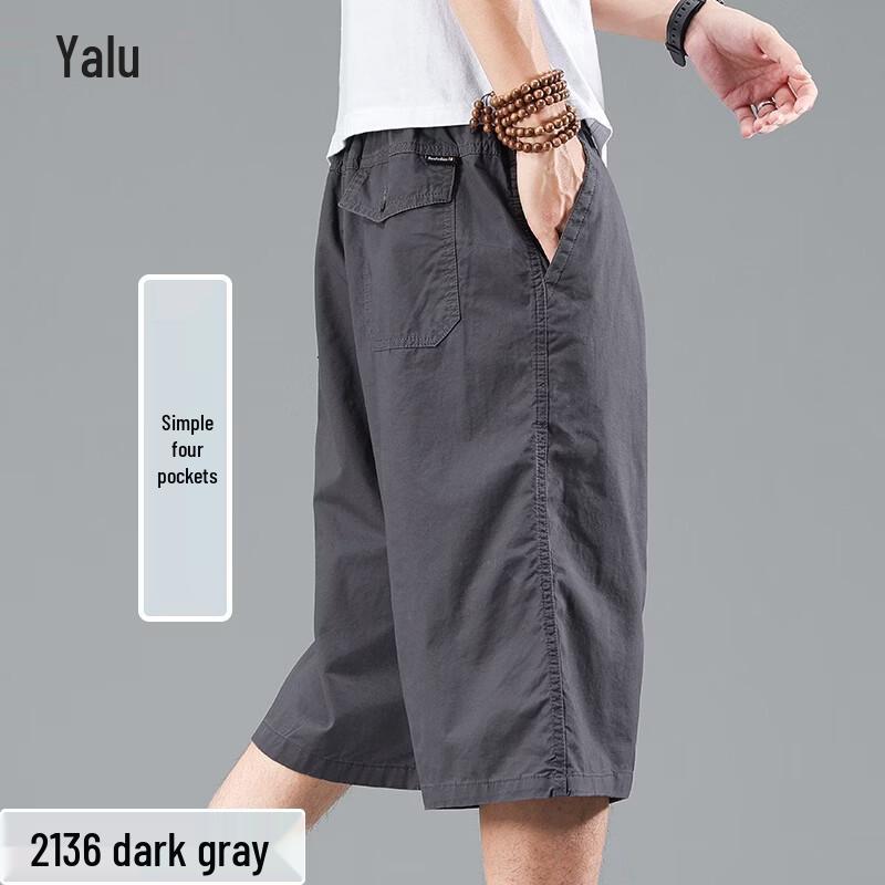 Yalu Men s Summer Loose Fit Cotton Cargo Shorts 4XL