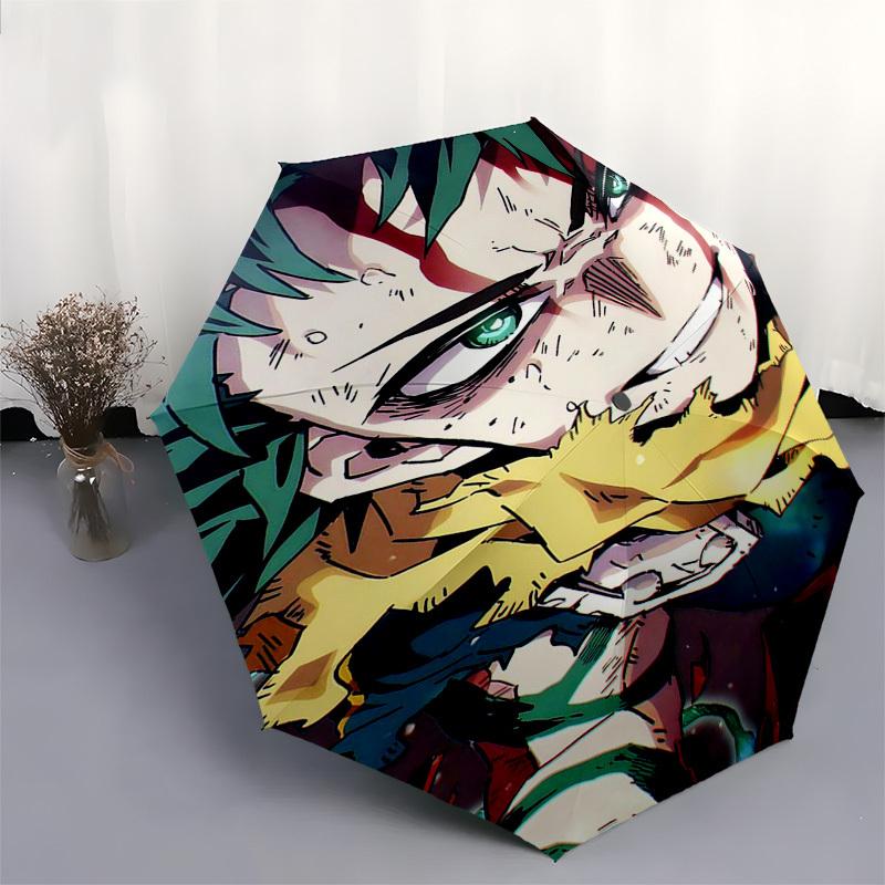 1pc Outdoor Umbrella with My Hero Academia Design - Automatic Opening/Closing, Portable 3-Fold Design, 8-Bone Iron Frame - Perfect Gift for Fans,