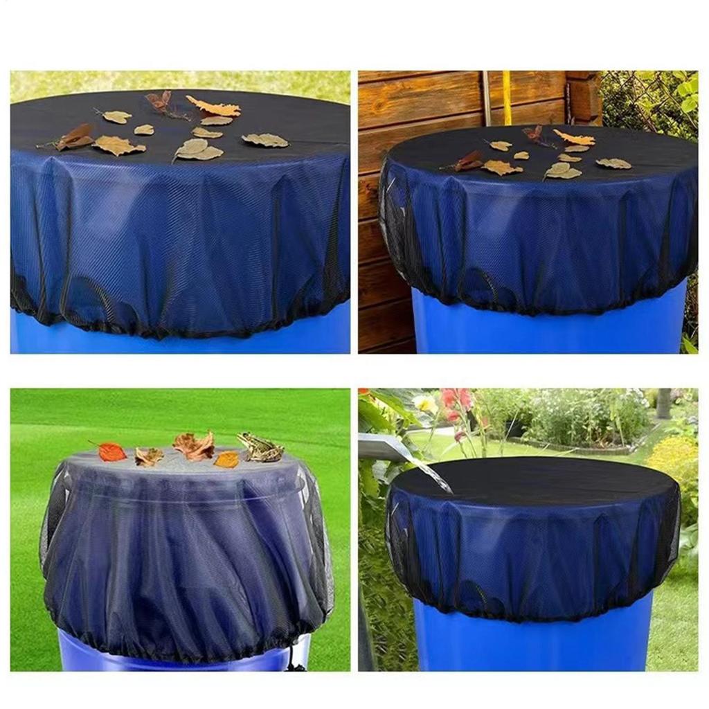 Rain Barrel Cover Rain Water Catcher Cover With Adjustable Drawstring Rain Collection Barrels Netting Screen Keep Leaves