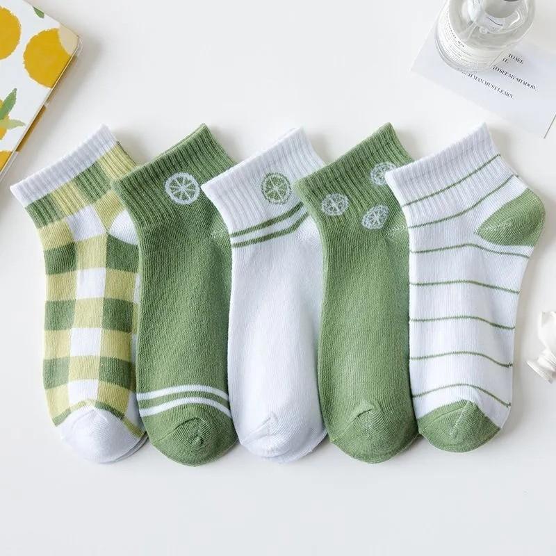 

Women s Solid Color Cotton Socks-5 Pairs Set One Size