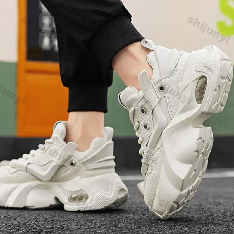 Men Casual Sneakers Fashion Breathable Thick Sole Sports Casual Shoes Anti-Slip Wear Resistant Running Shoes Zapatillas Hombre