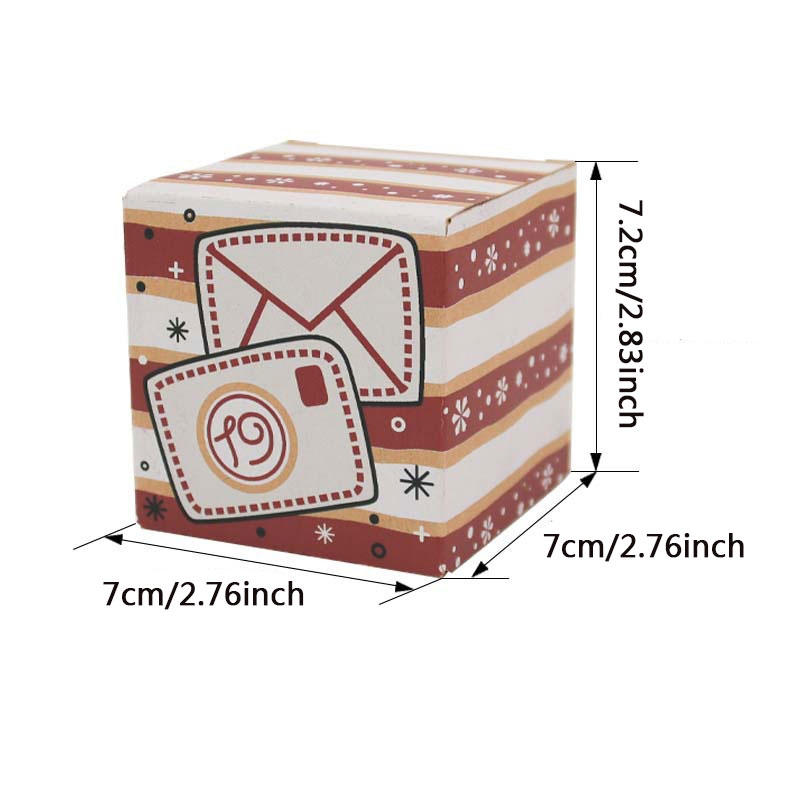 24 Pcs DIY Kraft Paper Christmas Advent Calendar Boxes Christmas Cardboard Number Boxes for Kids Adults School Office Xmas Holiday