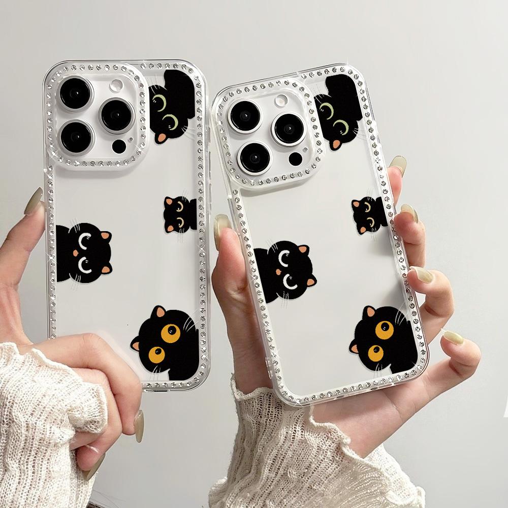 Bracelet Chain Phone Case For iPhone 17 16 15 13 14 for 17Air 17 12 14 16 Pro 17 14 16 Pro Max Sparking Diamond Cute Pattern Hard Cover With Lanyard