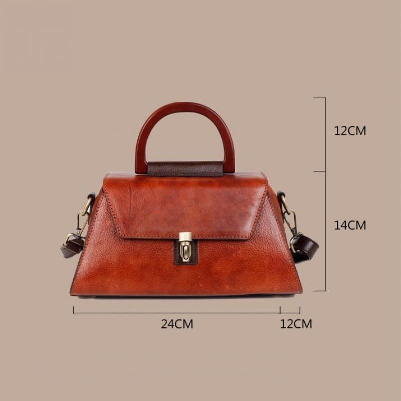 Johnature Luxury Handbags Women Bags Retro Genuine Leather Solid Color Lady Shoulder Bags Leisure Cowhide Messenger Bag