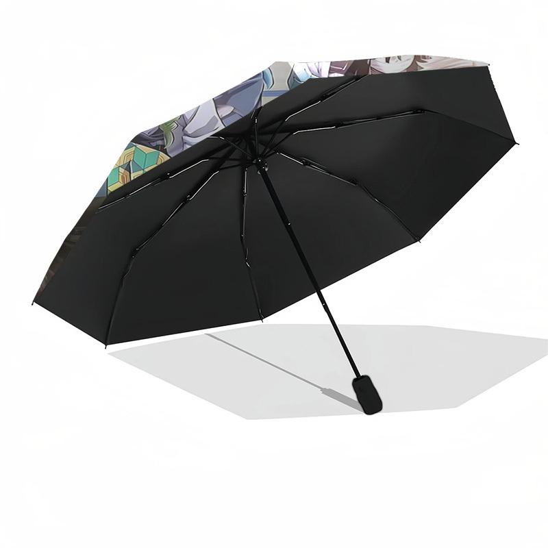 1pc Jujutsu Kaisen Characters Automatic Opening Umbrella - Portable 3-Fold Design with 8-Bone Iron Frame - Outdoor for Fans, Travelers, Daily Use - Pe