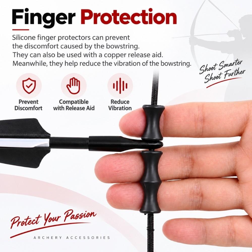 Silicone Finger Protector Tabs Non-Slip Finger Savers Bowstring Finger Guard Archery Practice