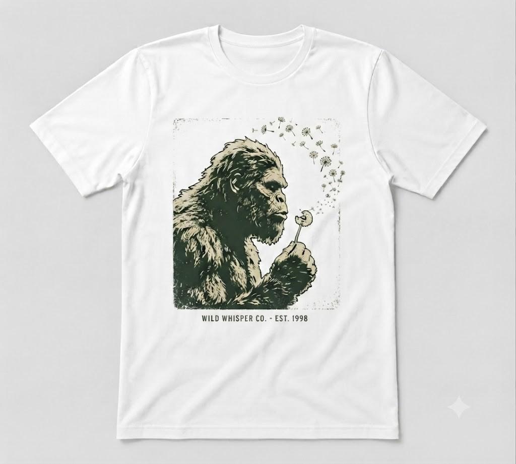 Blowing Wishes Funny Bigfoot Blowing Gift Unisex White T-shirt
