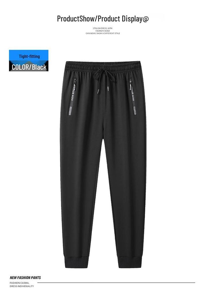 2025 Men's Straight Loose Sports Sweatpants - Versatile Spring & Autumn Casual Plus Size Pants