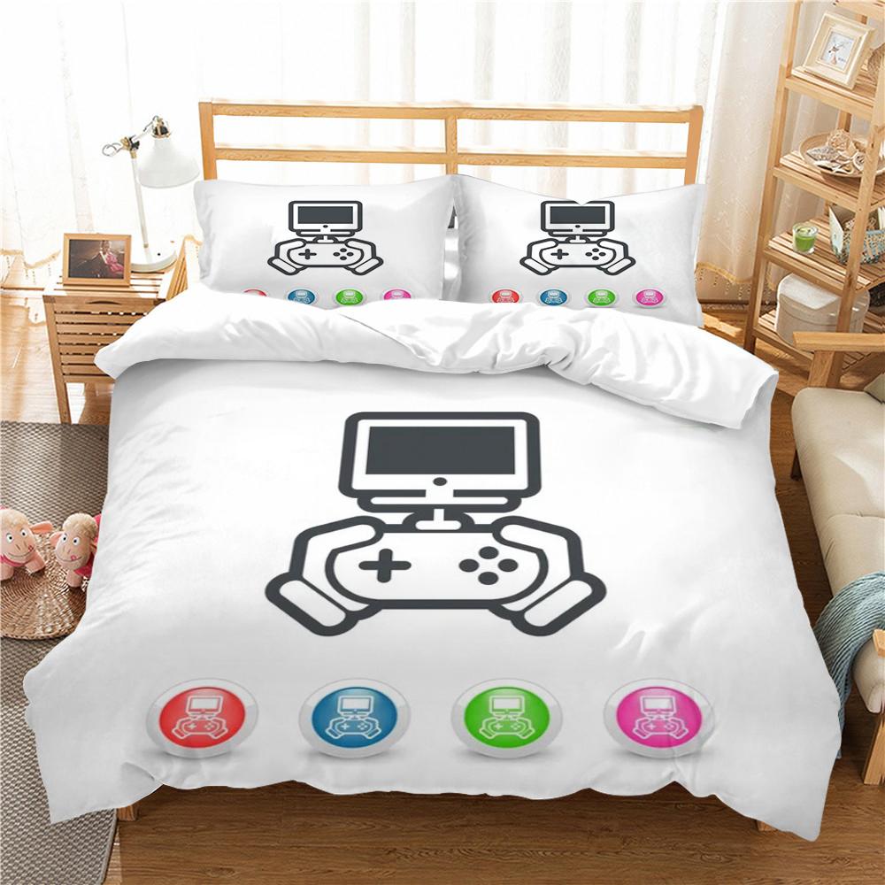 Gamepad Print 3D Bedding Set Home Bedclothes Bedspreads Duvet Cover Sets Kids School Adults Microfiber Pillowcase