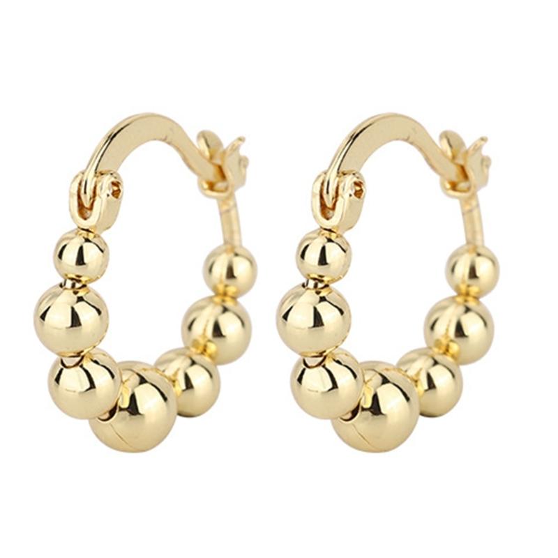 Elegant Movable Bead Earrings Small Beads Hoop Earrings Present for Women Perfect for Daily Wear and Special Occasions
