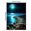 5D Moon Seascape Kit Sparkling Rhinestone Art For Adults Beginners Dream Beach Starry Sky Wall Decor DIY Craft