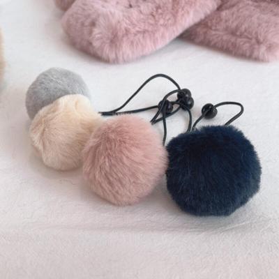 Fur Mink Hair Band Pom Pom Hair Band