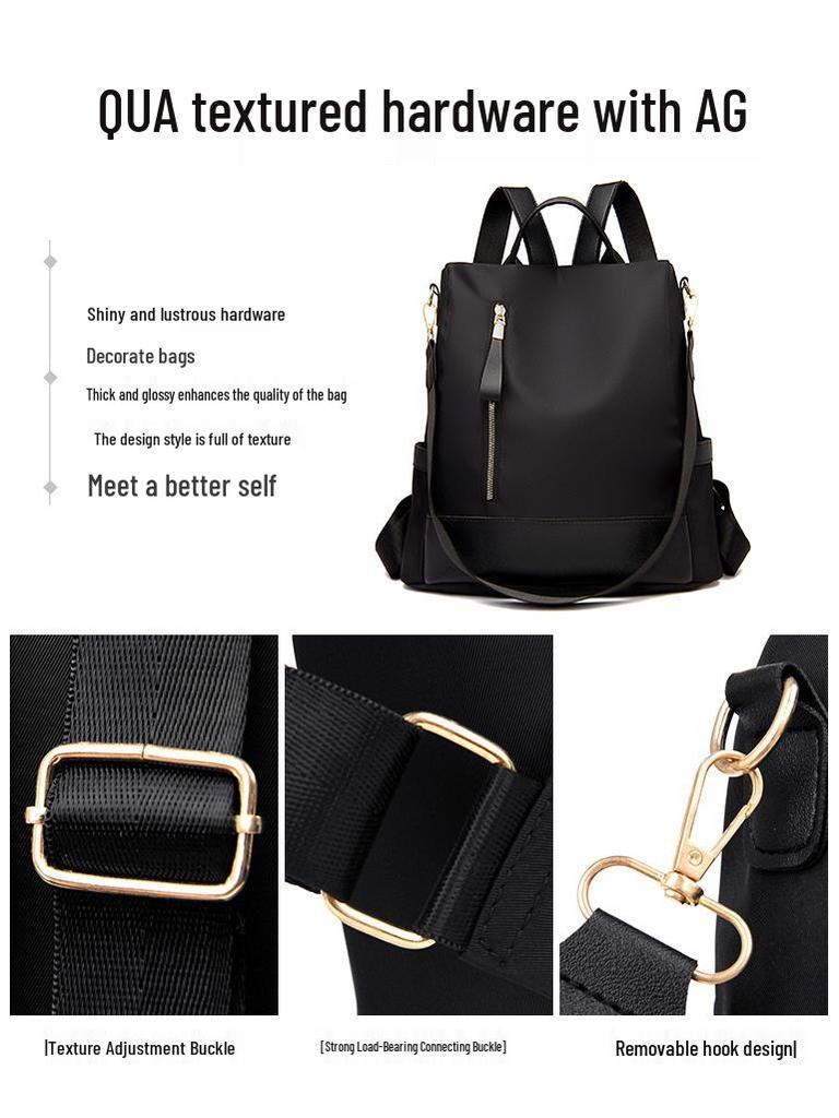 High-End Women's Versatile Oxford Backpack: 2024 Trendy, Large Capacity for Travel and School.