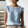 Women Tops Round Neck Sleeveless Loose Fit Summer Casual Vest Pure