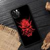 Japan Oni Samurai Yokai Mask Dragon Art Black Cover For Apple iPhone 15 13 14 12 11 Pro Max Mini XS 6 7 8 Plus Cases Soft Fundas