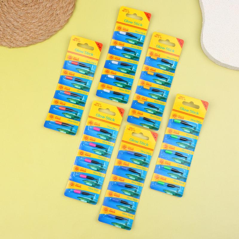 5Pcs Led Luminous Fishing Floating Night Tail Light Glow Color Change Stick Bean Shaped Head Fishing Float Fishing Accessory