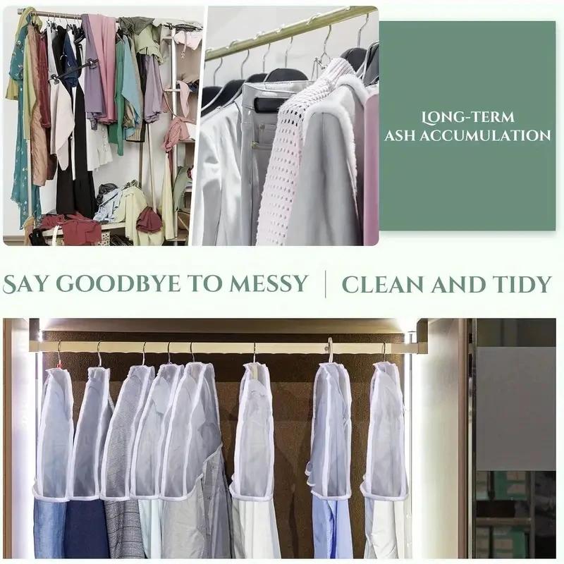 1-40PCS Semi-Package Clothes Dust Cover EVA Waterproof Transparent Suit Coat Storage Bag Short Wardrobe Hanging Clothes Cover