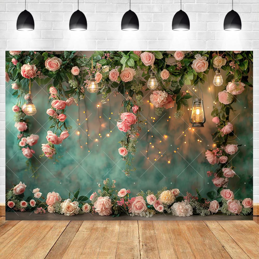 Spring Floral Purple Butterfly Backdrop Decor Cake Smash Baby Shower Kids Portrait Custom Photography Background Studio