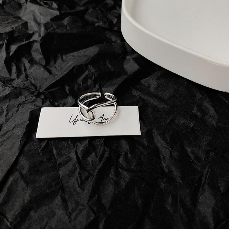 925 Sterling Silver Geometry Line Adjustable Rings For Women Wedding Party Designer Jewelry Accessories Prevent Allergy