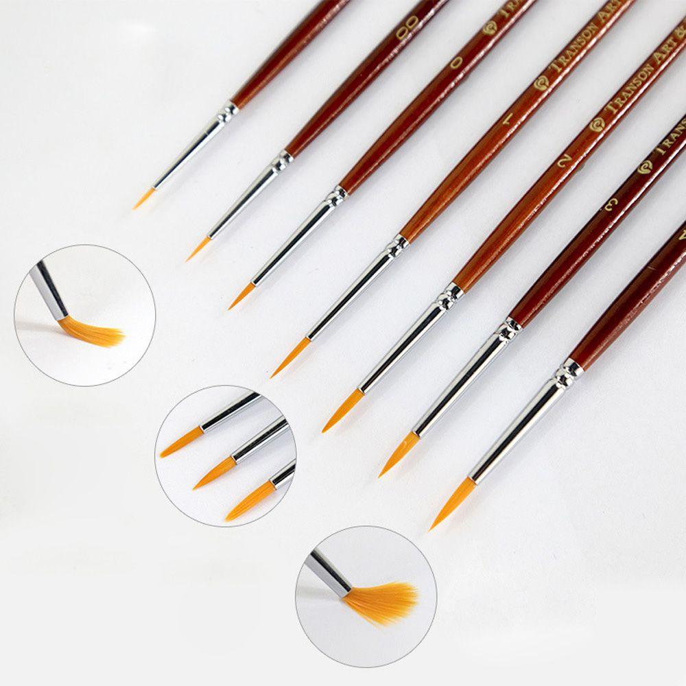 7Pcs/set Professional Paint Sable Hair Oil Painting Pen Acrylic Nail Brushes Drawing