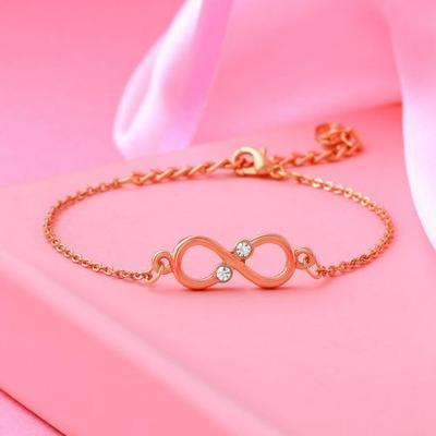 Infinity Rose Gold Plated Austrian Crystal Bracelet for Women