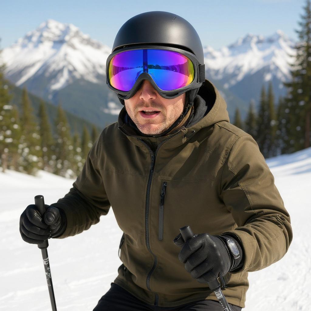 Motorcycle Goggles, Dirt Bike ATV Riding Off-Road Ski Goggles UV Anti-Fog Windproof  For Men & Women