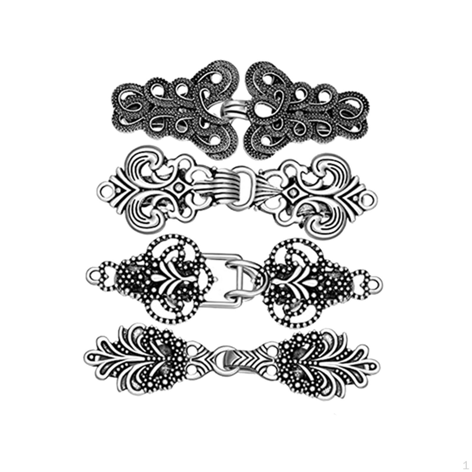 

4 шт. зажимы для свитера, застежка на плащ, средневековый ажурный воротник, кардиган, зажимы-застежки серебряный