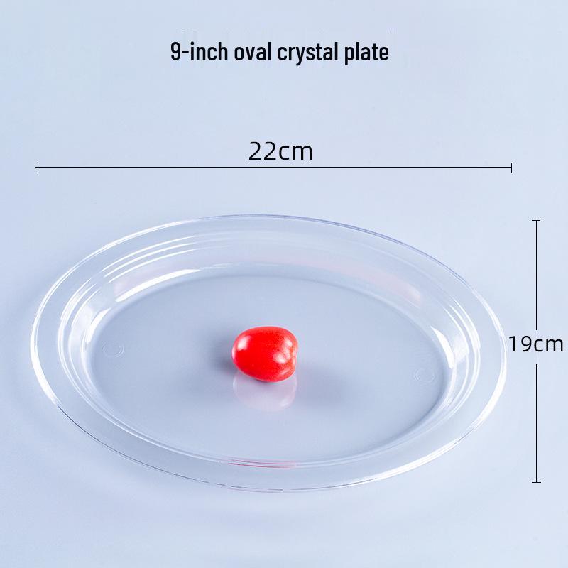 Thickened Transparent PS Plastic Plates - Crystal Butterfly Design for Steak, Fruit & More