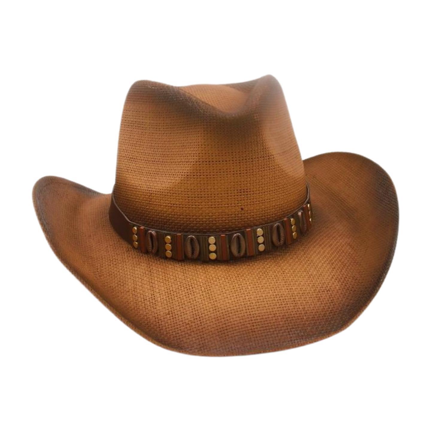 

Весенне-летний пляжный этнический стиль соломенная шляпа мужская и женская спрей-краска западная ковбойская шляпа цилиндр One-size-fits-all straw hat (hard straw hat)