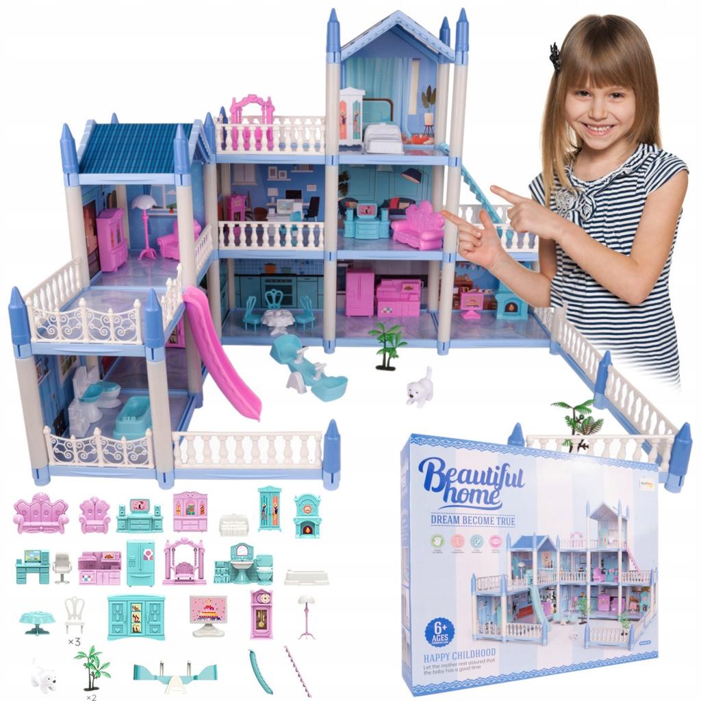 [PACZB][5] Large dollhouse Villa for children + furniture U894