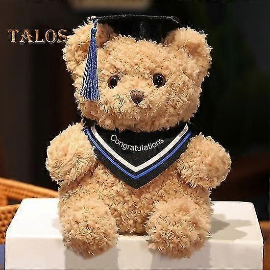 Cartoon Bear Doll Graduation Gift Soft Fluffy Washable with Hat Decor Doctor Animal Plush Toy Graduation Party Cake Topper Bouquet Decoration Prop