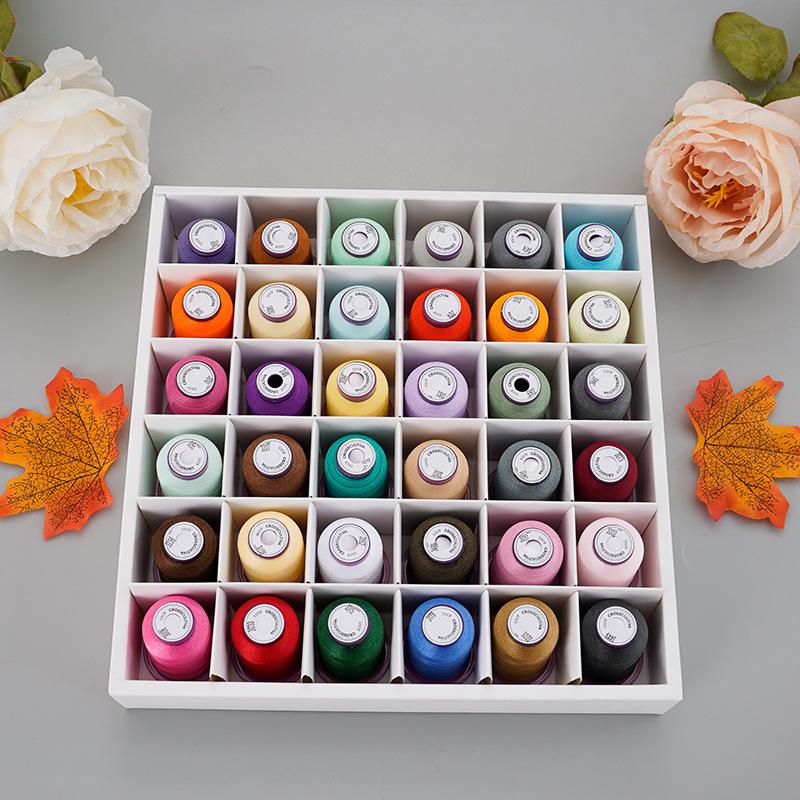 Household color handmade embroidery thread Computer embroidery thread 36 colors 120D high-brightness polyester embroidery thread set 550 yards