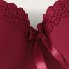 Reggiseno da donna con fiocco, intimo push-up raccolto, reggiseno minimizzatore con ferretto, lingerie sexy in pizzo