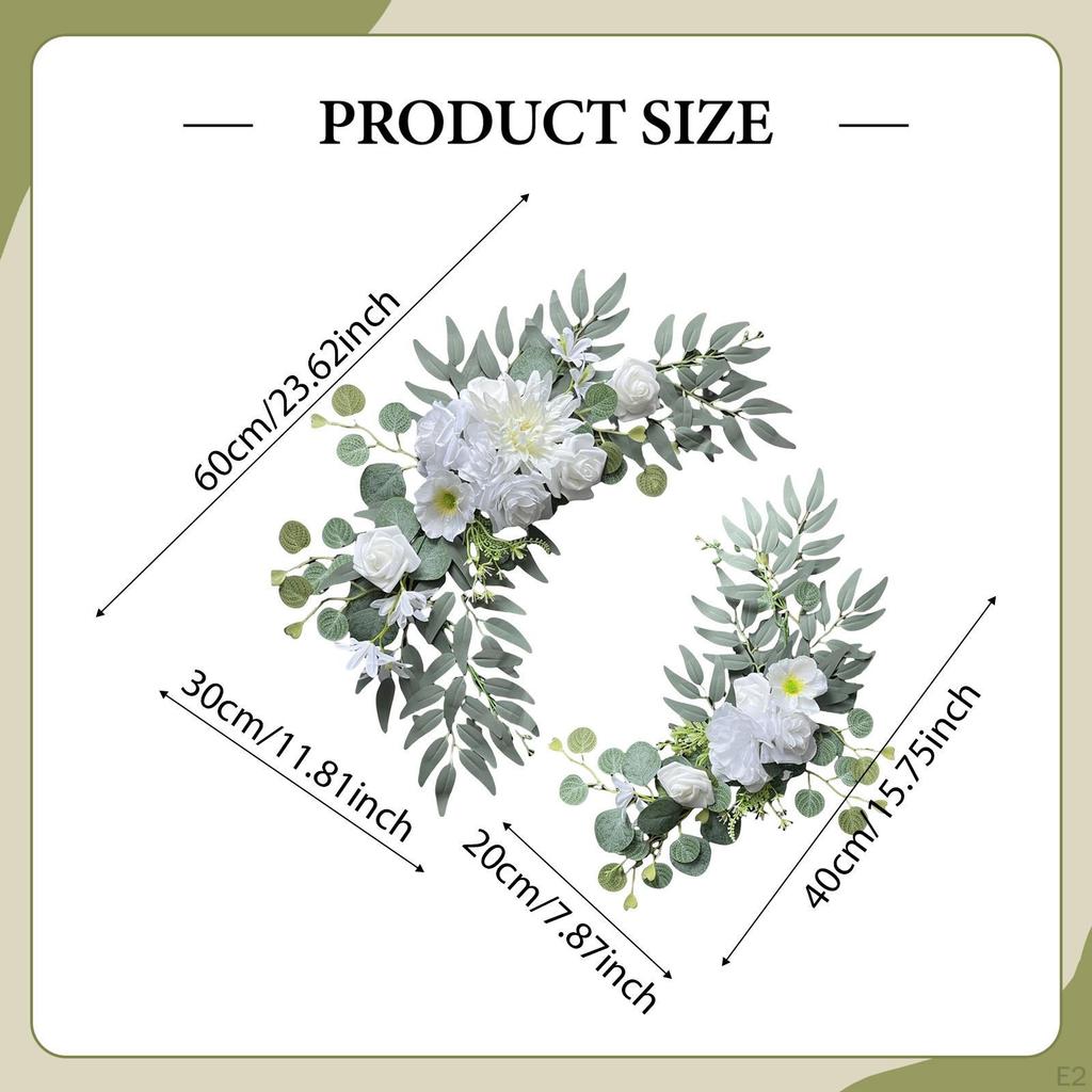 2 Stück Künstliche Hochzeitsbogen Blumen Willkommensschild Blumendekorationen Dekorative Rustikale Hintergrund für