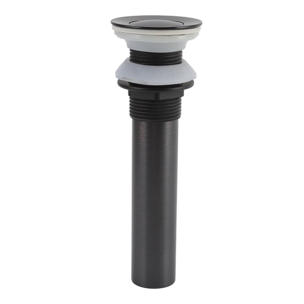 Matte Black Finish Sink Drain Stopper Push Bounce Bathroom Sink Drain For Lavatory