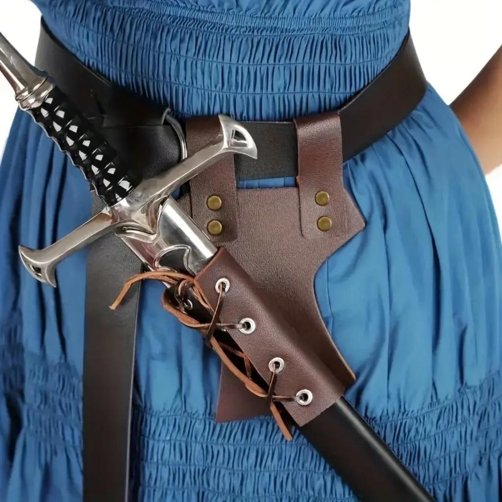Holster Medieval Shoulder Strap Sword Holder Sheath Scabbard For Adult Men Larp Knight Weapon Cosplay Gear Rapier Ring Belt