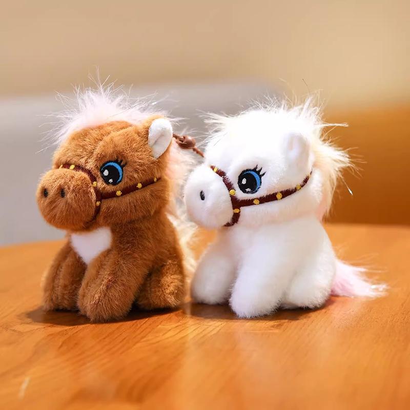 Cute Plush Horse Keychain Chinese New Year 2026 Hanging Pendant School Bag Lucky Spring Festival Couple Keyring Gifts