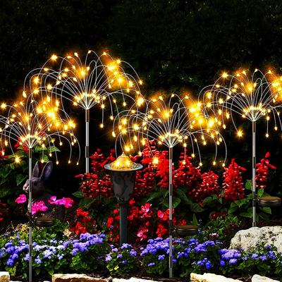 Nuova versione luci solari per fuochi d'artificio, luci da esterno impermeabili, luci lampeggianti a forma di palla di erba, luci fatate a forma di dente di leone, 60/150/200/240 LED, luci per prato da giardino