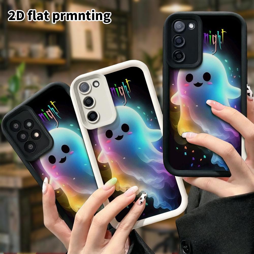 Phone Case: 2D Flat Samsung Galaxy A34 A35 M05 M06 S20 S22 S21 FE Plus 5G Step Protective Case, Neon Gradient Capybara, Christmas and Halloween Gifts