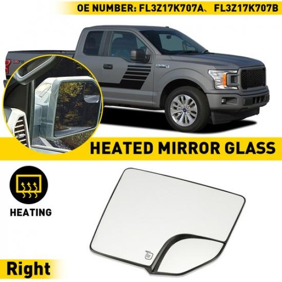 Passenger Side Right Heated Mirror Glass for Ford F150 2015 2016 2017 2018 EXV