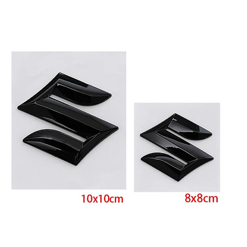 Car Logo 2/3/4/5pcs ABS Glossy Black Replaced Front Rear Badge Sticker for SUZUKI Swift Steering Wheel Center Emblem Trunk Decal