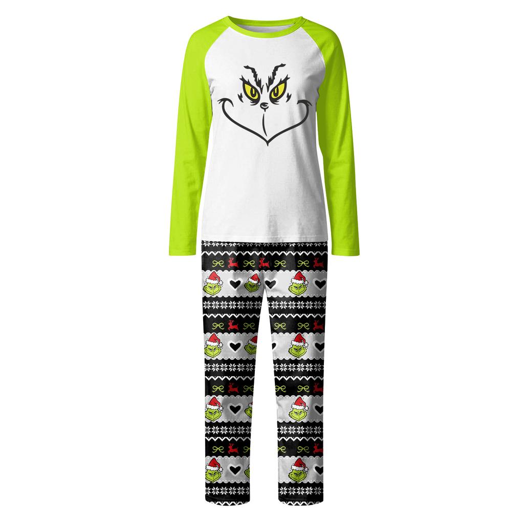 Print Cute Family Set Pajamas, Home Clothes, Family Set Long Sleeve Top Pants Set
