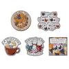 2-8pcs/set Cute Cat Enamel Pins Cartoon Big Eyes Black Kitties with Knife Animal Brooches Lapel Badge Jewelry Gifts For Friends